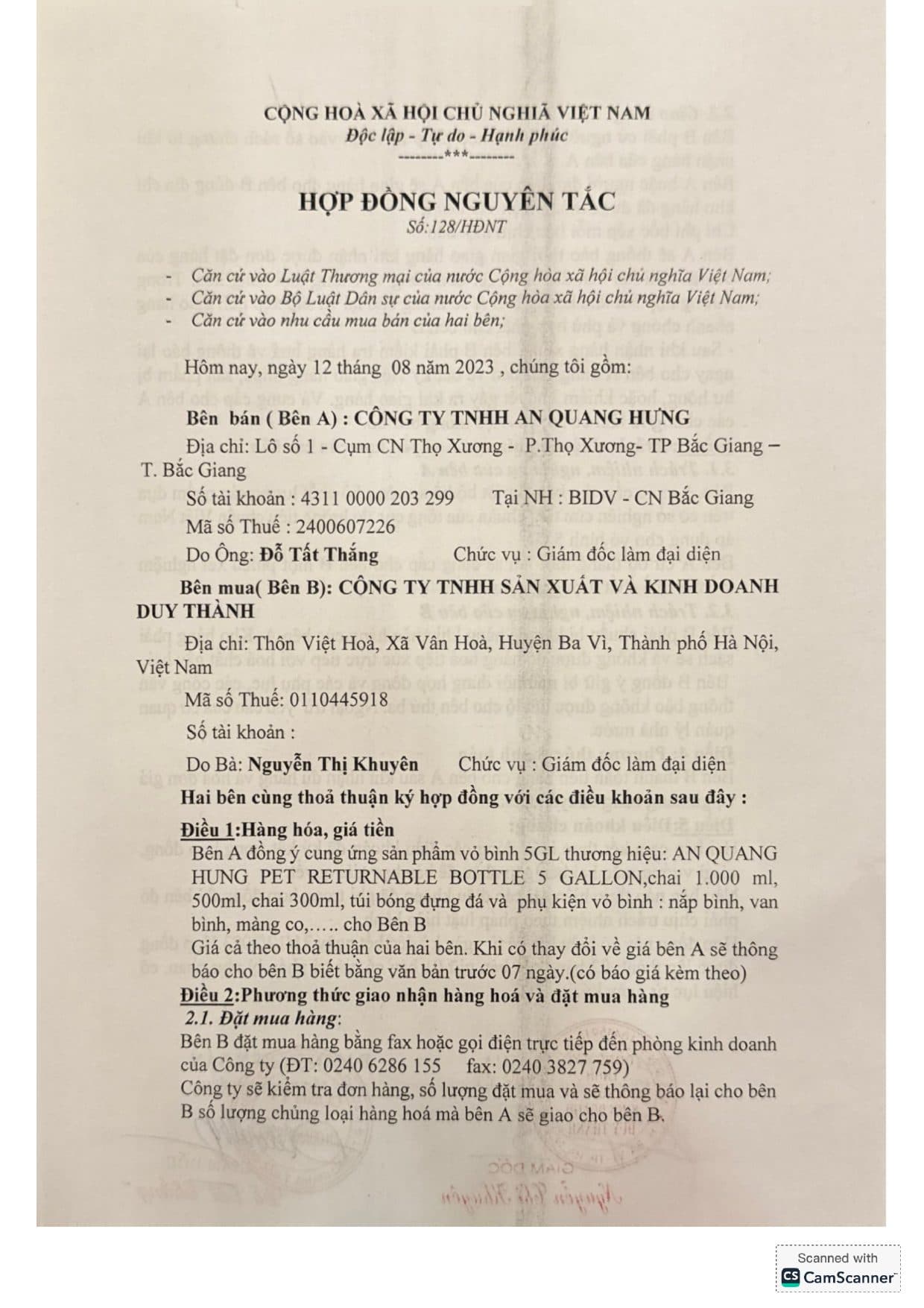 HĐ nguyên tắc — AN QUANG HÙNG (2023)