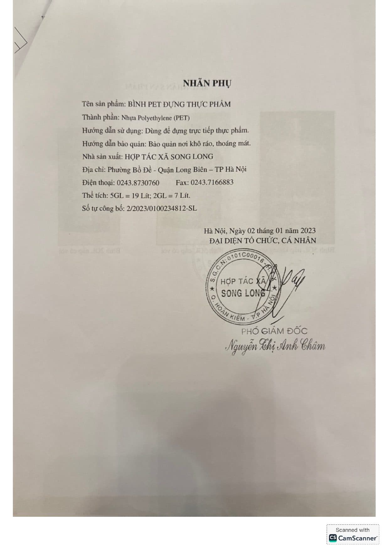 Nhãn phụ & mẫu nhãn sản phẩm